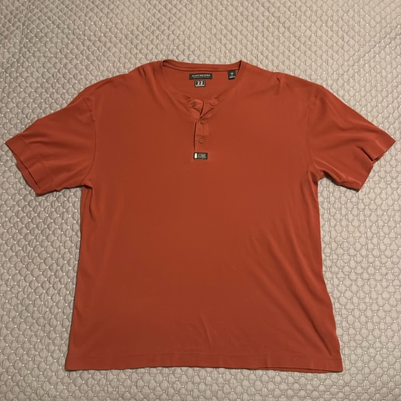 Scotch & Soda Henley Rust Pullover Mens XL Burnt Orange Short Sleeve - Picture 1 of 4